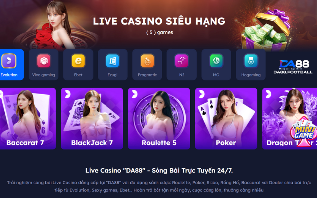 Sảnh casino trực tiếp chất lượng