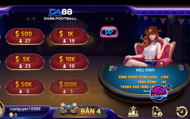 Game bài mậu binh uy tín, chất lượng