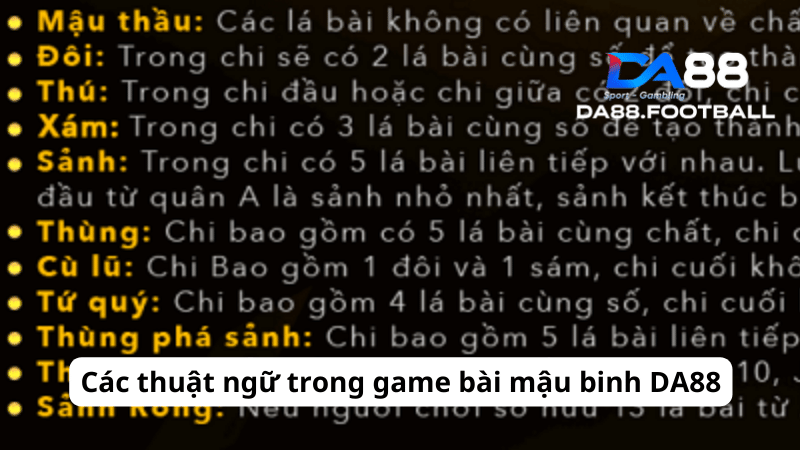 Tìm hiểu một số thuật ngữ phổ biến trong game bài Mậu Binh
