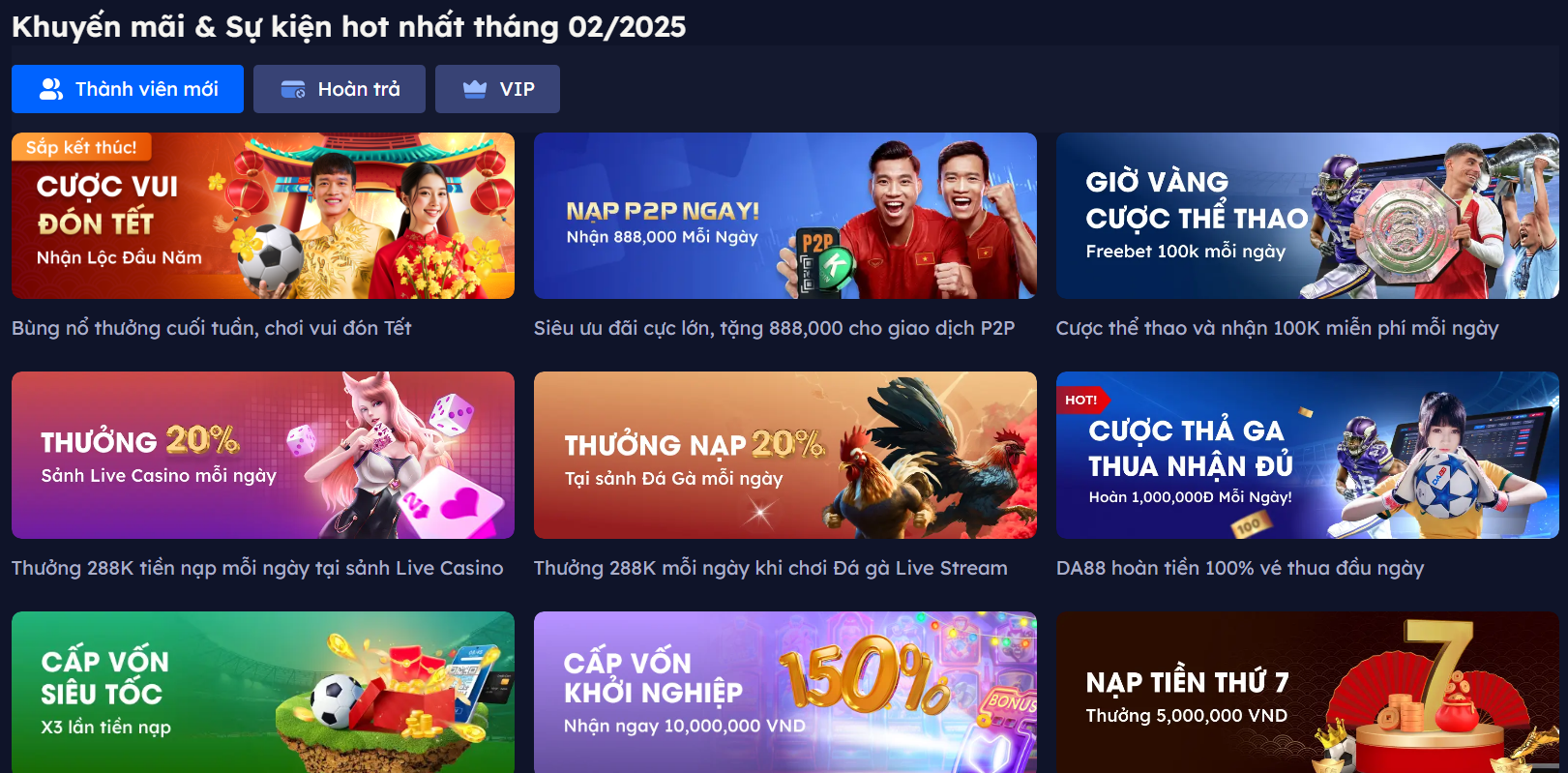DA88 🎖️ Trang Cá Cược Thể Thao, Bóng Đá, Game Casino Uy Tín 5 Khuyến mãi Tháng 2/2025 đa dạng dành cho thành viên